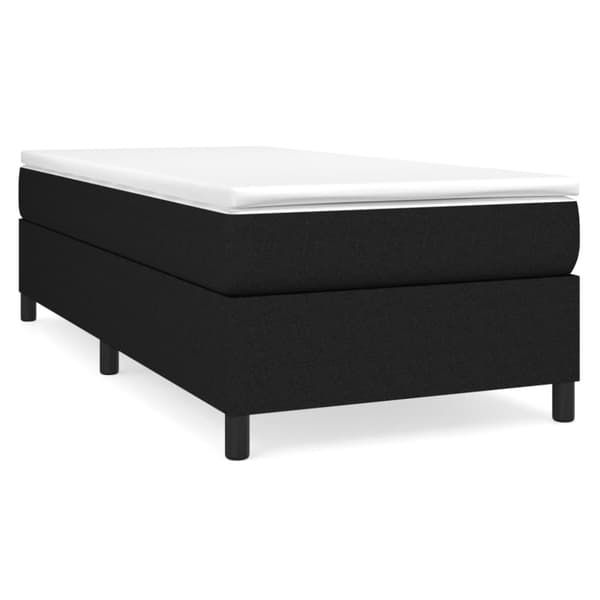 Boxspring-sängram svart 90x200 cm tyg