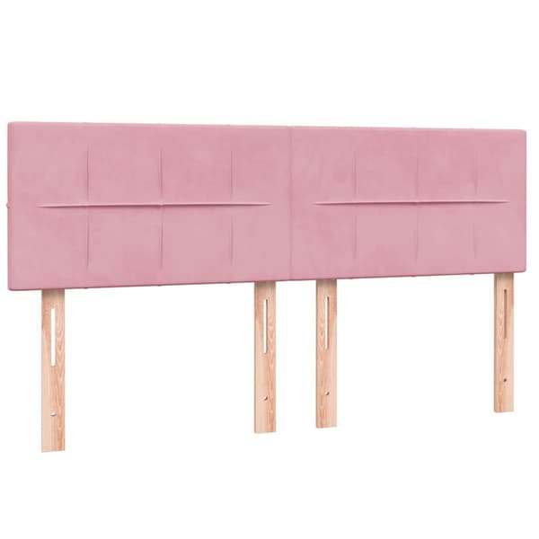 Ramsäng med madrass rosa 160x210 cm sammet