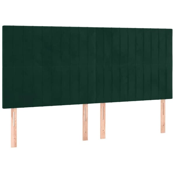 Ramsäng med madrass mörkgrön 200x200 cm sammet
