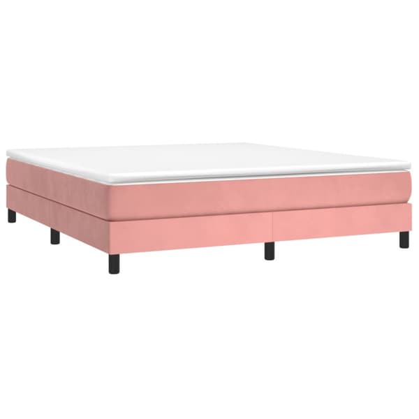 Ramsäng med madrass rosa 180x200 cm sammet
