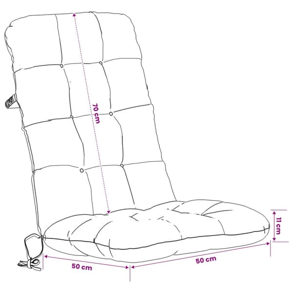 2-delade Höga Ryggstolsdynor VIANEN 2 st 100% Polyester Vit