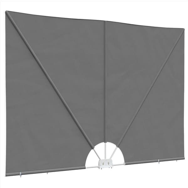 Balkongskärm 150 x 300 cm Polyester Rektangulär Ljusgrå