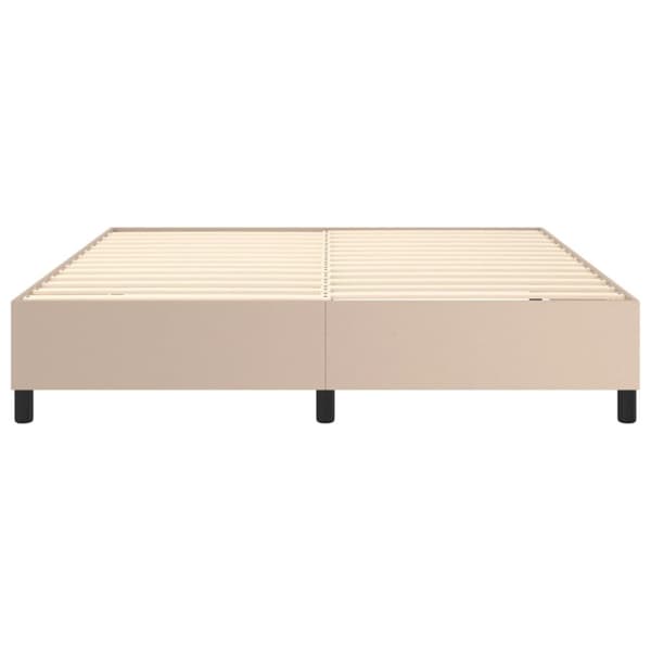 Boxspring-sängram cappuccino 160x200 cm konstläder