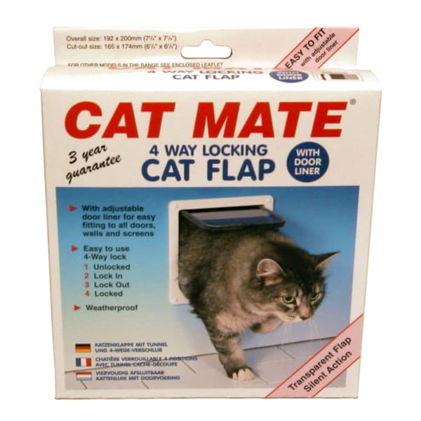 Kattdörr CatMate 4-vägs låsbar Vit 192x200mm