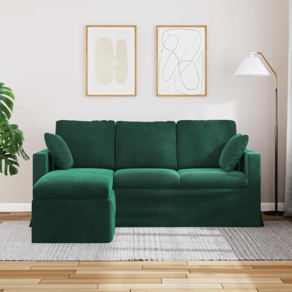 Soffa Mörkgrön 178 x 134 x 80 cm Sammet