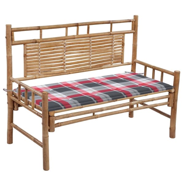 Trädgårdsbänk med dyna 120 cm bambu