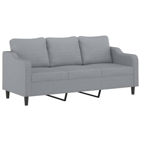 3-sitssoffa ljusgrå 180 cm tyg