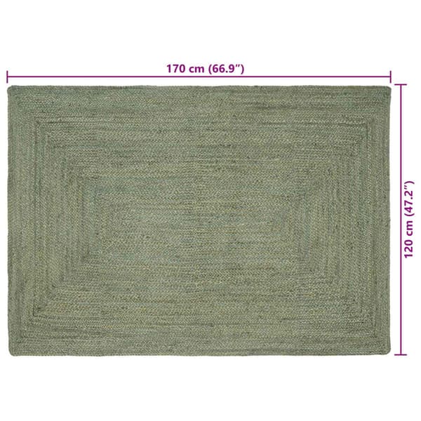 Områdesmattor Rektangulär Olivgrön 120 x 170 cm Jute