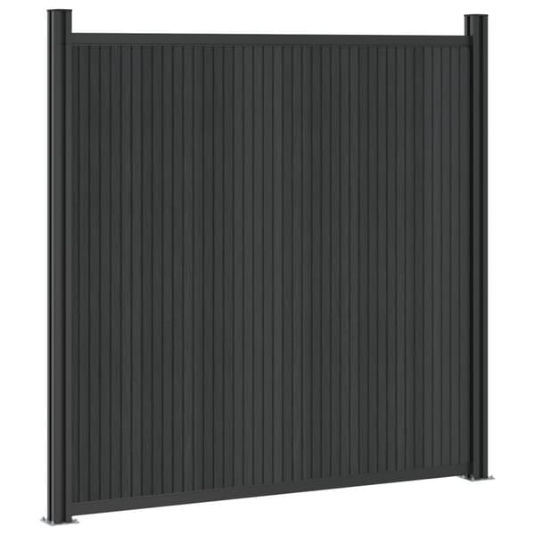 Stängselpanel 7 pcs WPC och aluminium Svart