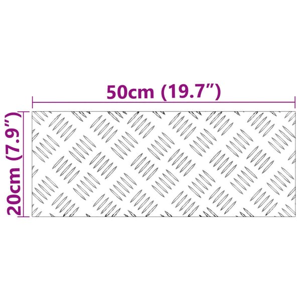 Trappsteg Rektangulär 2 pcs Silver 50 x 20 cm Aluminium