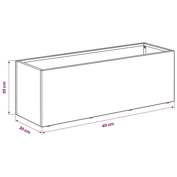 Trädgårdsplanterare 2 st Rostig 40 x 20 x 20 cm