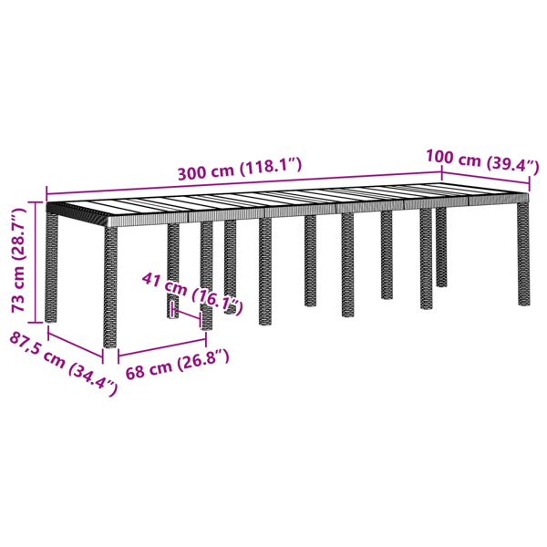 Trädgårdsmöbelset 13 pcs Vit Poly rattan