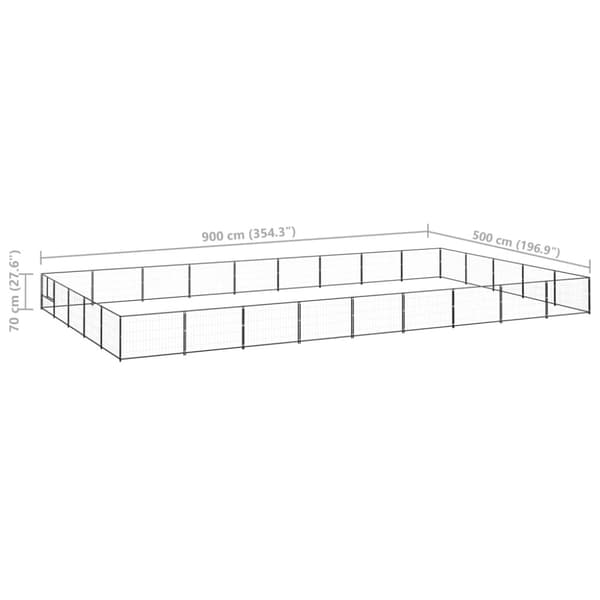 Hundgård svart 45 m² stål