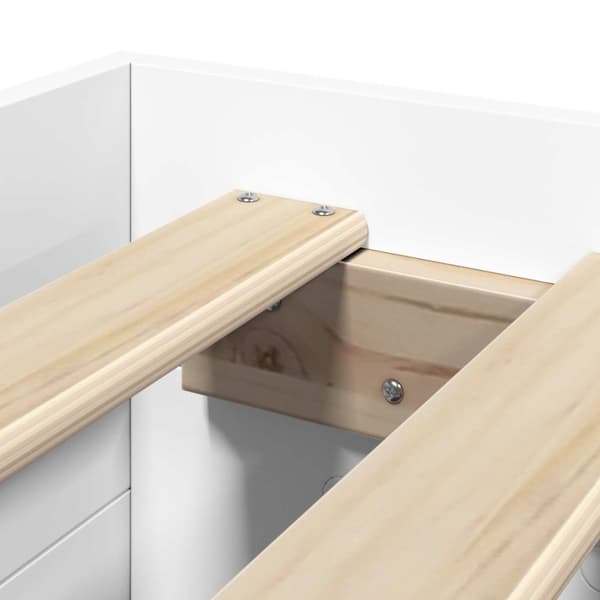 Sängram med förvaring med låda Vit 80 x 200 cm Konstruerat trä