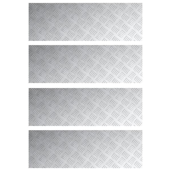Trappsteg Rektangulär 4 pcs Silver 90 x 30 cm Aluminium