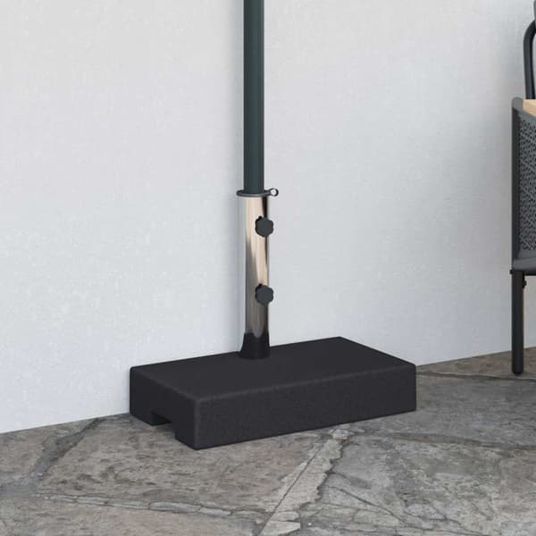 Parasollfot granit 25 kg rektangulär svart