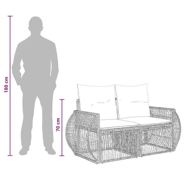 Trädgårdsoffset 8 pcs Beige och krämvit konstrotting