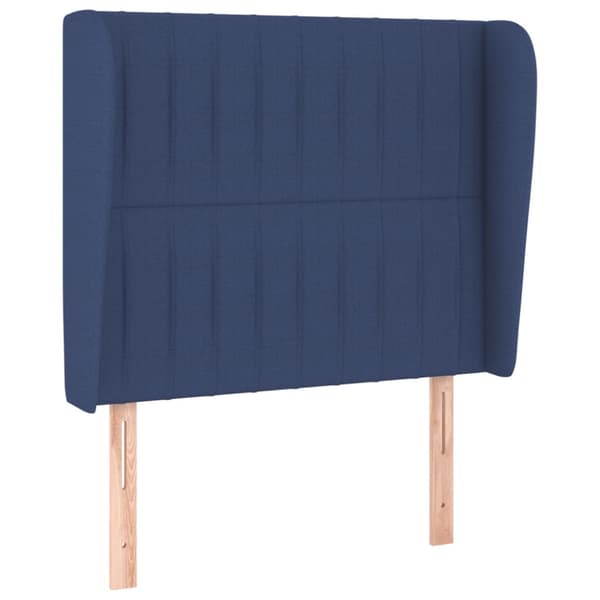 Ramsäng med madrass blå 90x190 cm tyg