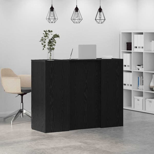 Receptionsdisk svart ek 135x50x103,5 cm konstruerat trä
