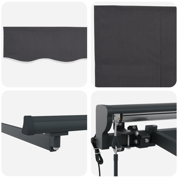 Utfällbar markis Antracit 400 × 300 cm Polyester och aluminium