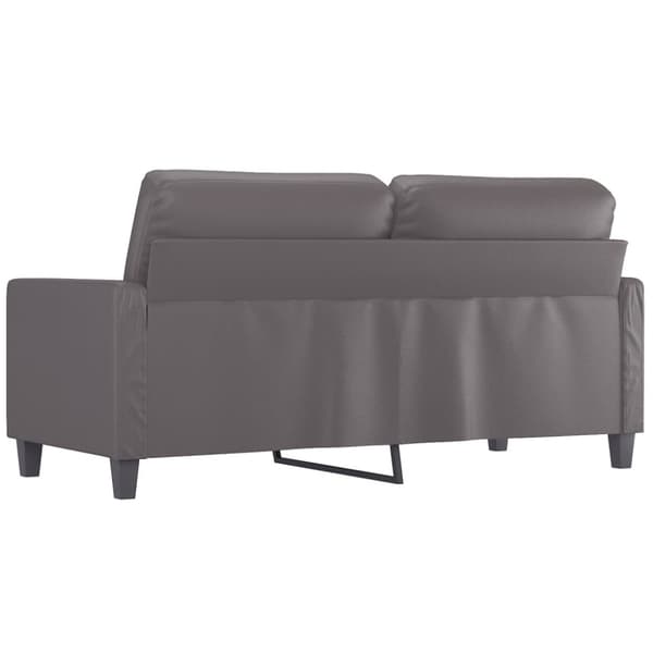 2-sitssoffa grå 140 cm konstläder