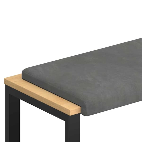 Bänk kudde Sammet (V) Mörkgrå Djup 35 cm