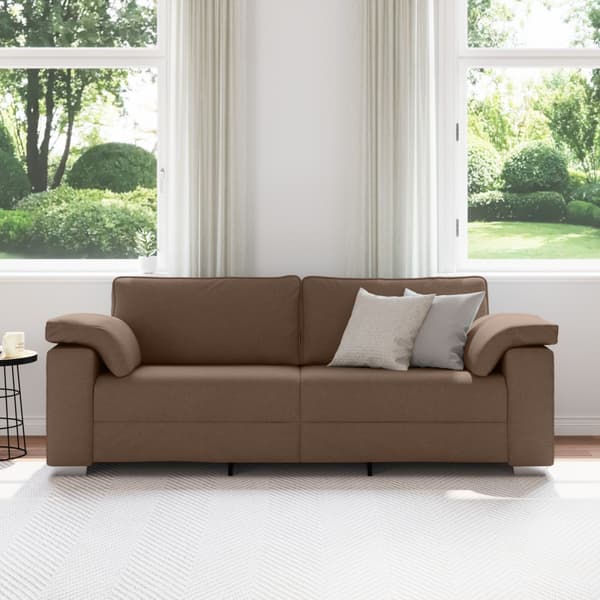 3-Sits soffa Brun 220 cm tyg
