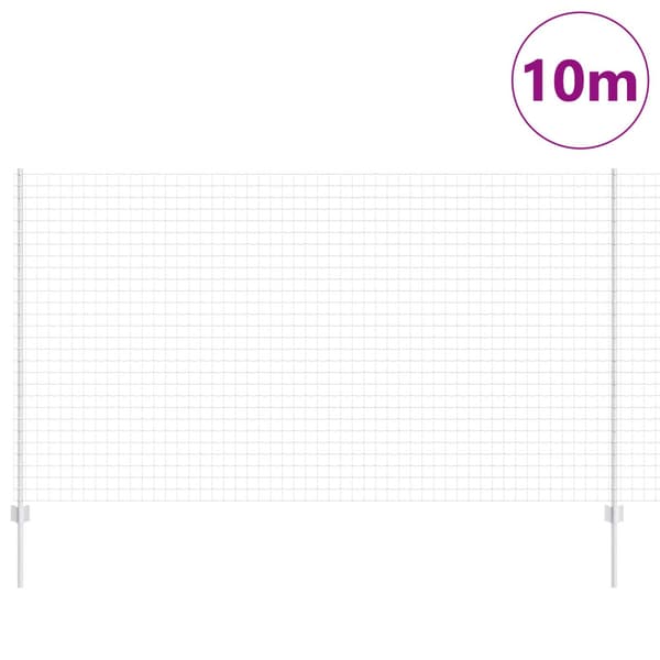 Stängsel med stolpe Silver 1,4 x 10 m Stål
