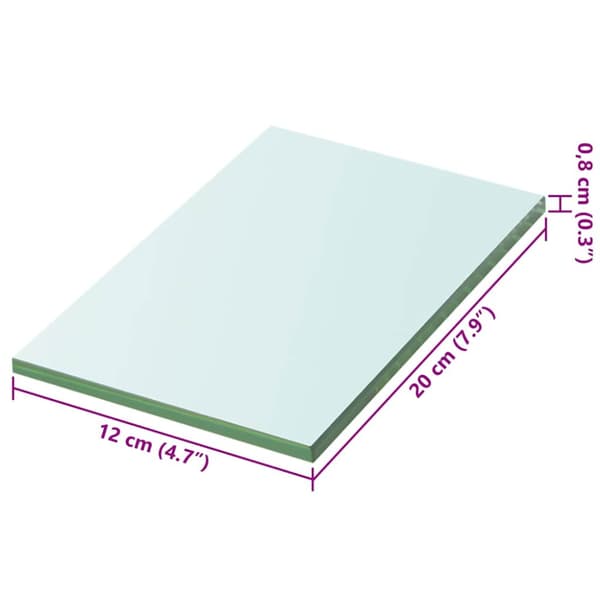 Hyllplan glas genomskinlig 20x12 cm