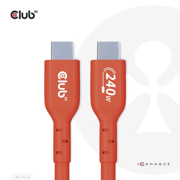 Club 3D - USB typ C-kabel - USB-C till USB-C - 3 m