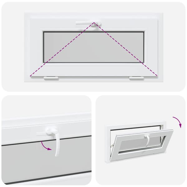 Källarfönster RISOR 80 x 40 cm PVC och glas Vit