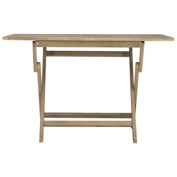 Hopfällbart trädgårdsbord grå 120x70x75 cm massiv teak