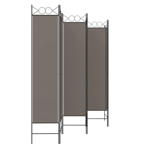 Rumsavdelare 6 paneler antracit 240x220 cm tyg