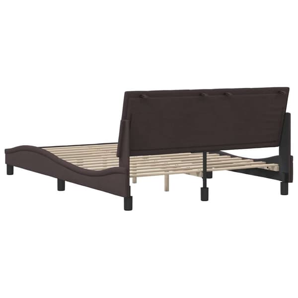 Bed Frame without Mattress "Hanko" Dark Brown 120x200 cm Fabric