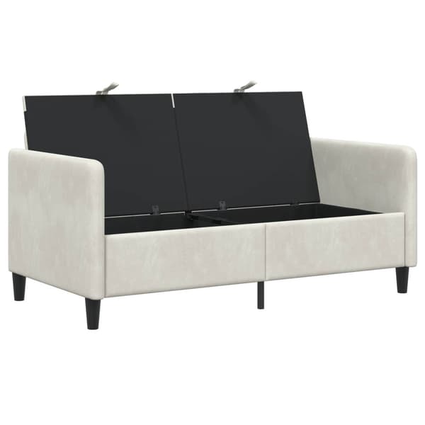 Soffa med förvaring Gräddvit 152 x 78 x 87 cm Polyester