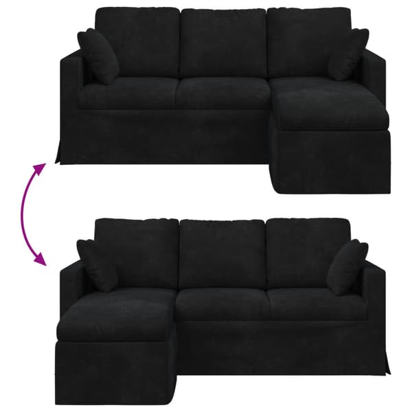 Soffa Svart 178 x 134 x 80 cm Sammet