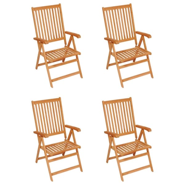 Trädgårdsstolar med blåa dynor 4 st massiv teak
