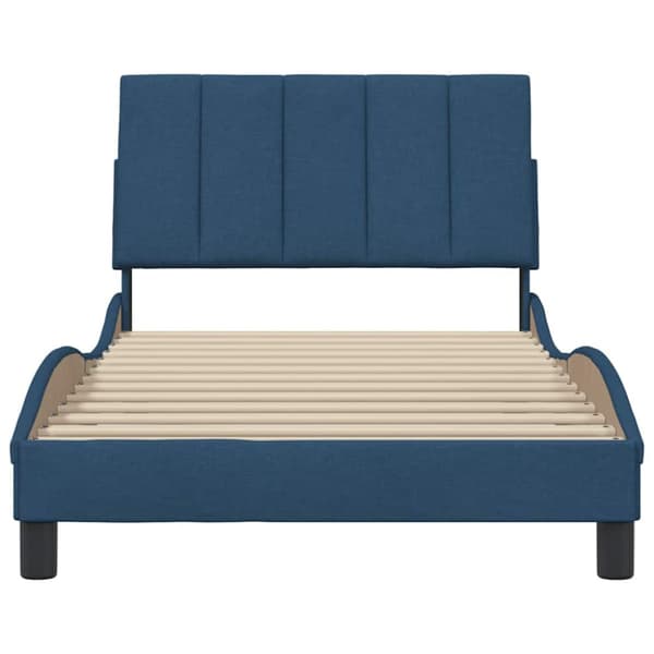 Bed Frame without Mattress "Hanko" Blue 100x200 cm Fabric