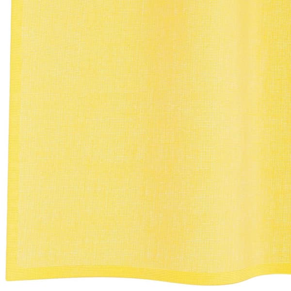 Voile gardiner med stångfickor 2 st gul
