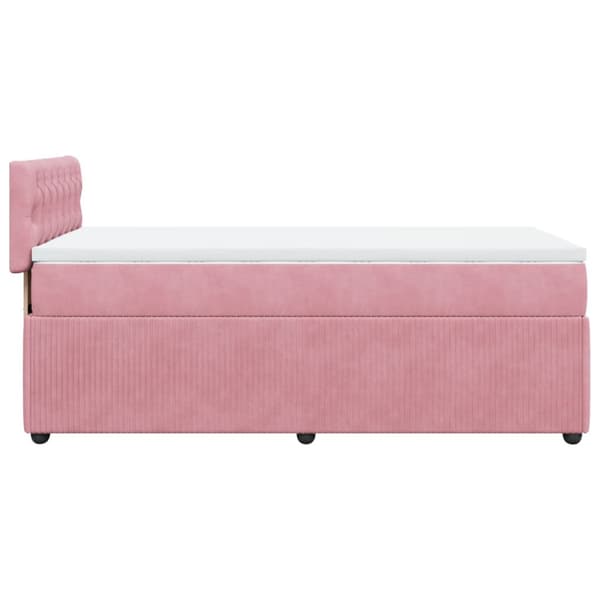 Ramsäng med madrass rosa 80x200 cm sammet