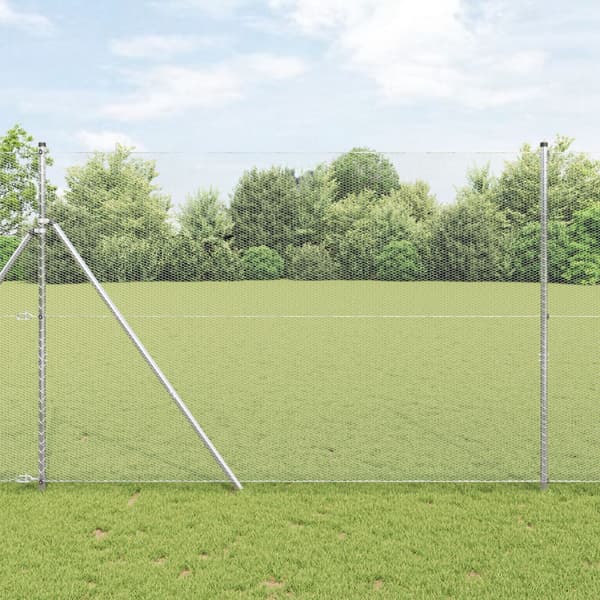 Stängselstolpe Silver 10 x 1,5 m (13 mm nät) Stål