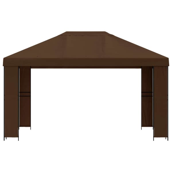Paviljong 4 × 3 m Brun Polyester och Stål 190