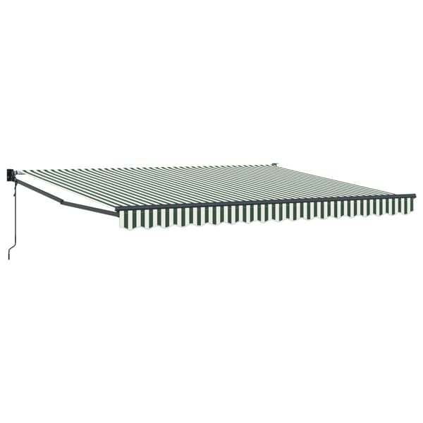 Utfällbar markis Grön och Vit 400 × 300 cm