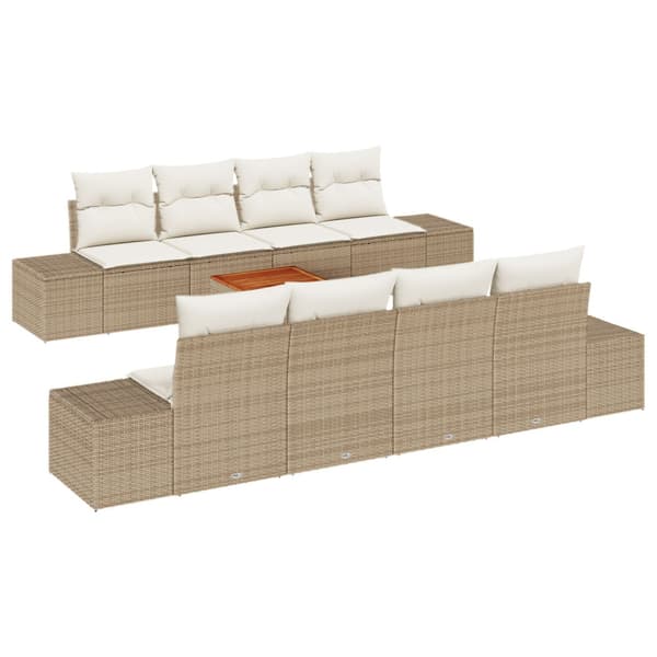 Trädgårdsoffset 9 st Beige och gräddfärgad konstrotting