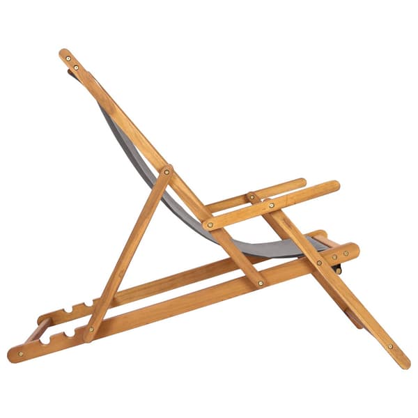 Strandstol Ljusgrå Massivt teakträ