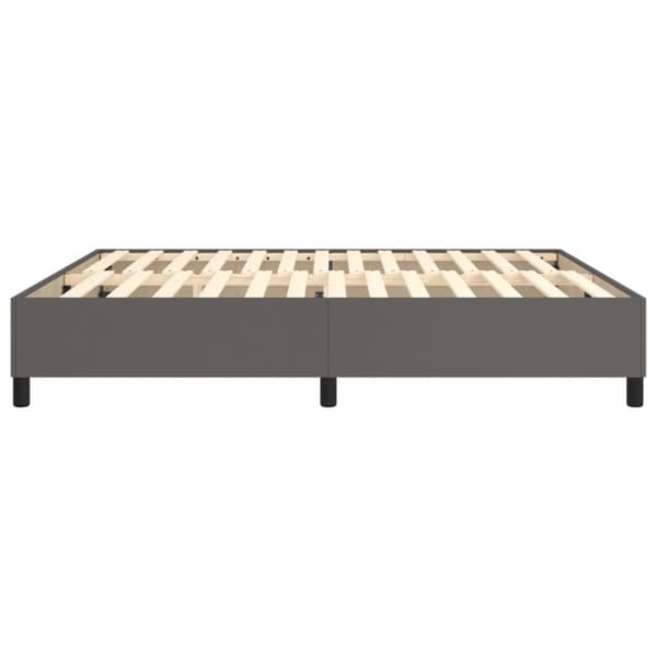 Boxspring-sängram grå 180x200 cm konstläder