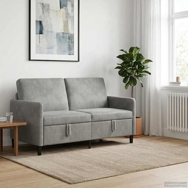 Soffa med förvaring Ljusgrå 152 x 78 x 87 cm Polyester