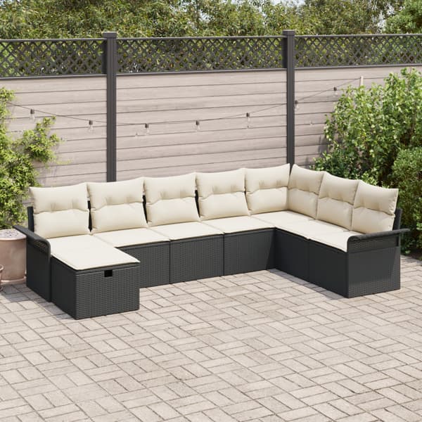 Trädgårdsoffset 8 st Poly rattan