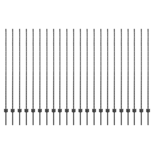 Stängselstolpe 22 pcs Grå 200 cm Stål