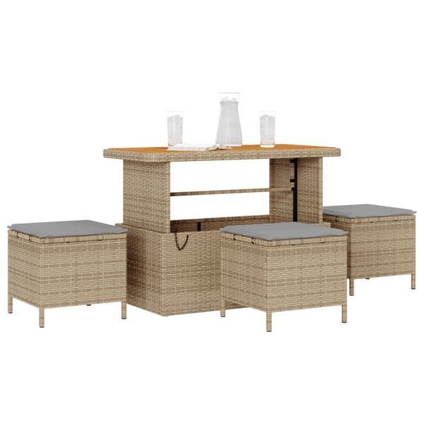 Trädgårdsmöbelset Beige konstrotting
